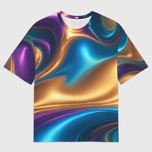 Женская футболка оверсайз Сплавы разноцветные / 3D-принт – фото 1