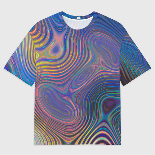 Женская футболка оверсайз Абстрактная рябь / 3D-принт – фото 1