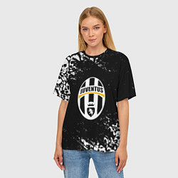 Футболка оверсайз женская Ювентус черепа краски, цвет: 3D-принт — фото 2