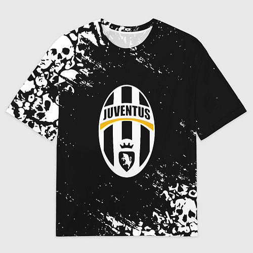 Женская футболка оверсайз Ювентус черепа краски / 3D-принт – фото 1