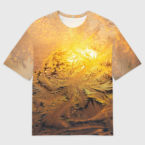 Женская футболка оверсайз Зимний закат / 3D-принт – фото 1