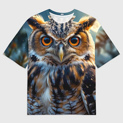 Футболка оверсайз женская Лунная сова в лесу, цвет: 3D-принт