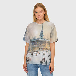 Футболка оверсайз женская Снежный зимний Питер, цвет: 3D-принт — фото 2