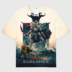 Женская футболка оверсайз Персонажи из Хищник планета смерти