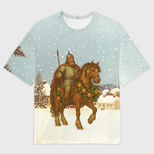 Женская футболка оверсайз Богатырь на коне 2026 / 3D-принт – фото 1