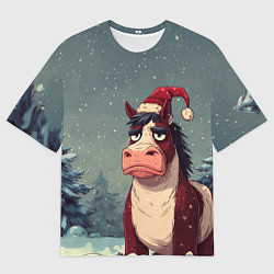 Футболка оверсайз женская Уставшая лошадь, цвет: 3D-принт
