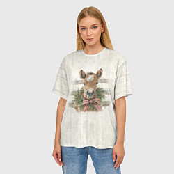 Футболка оверсайз женская Жеребёнок и новый год, цвет: 3D-принт — фото 2