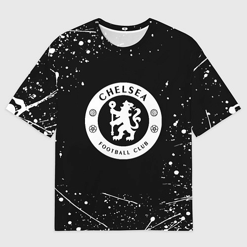 Женская футболка оверсайз Челси белые краски всплеск / 3D-принт – фото 1