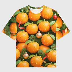 Женская футболка оверсайз Мандариновое настроение