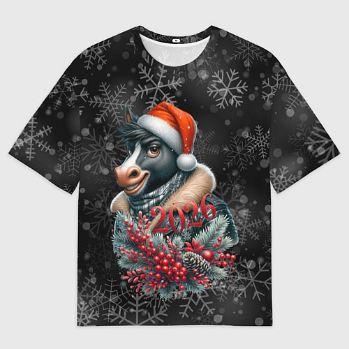 Женская футболка оверсайз Стильный жеребец / 3D-принт – фото 1