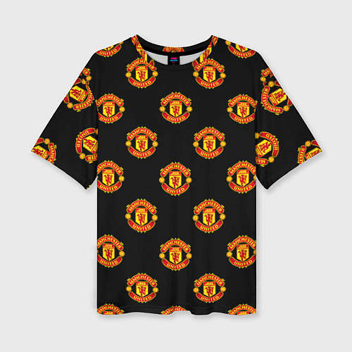 Женская футболка оверсайз Manchester United Pattern / 3D-принт – фото 1