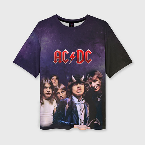 Женская футболка оверсайз AC/DC / 3D-принт – фото 1