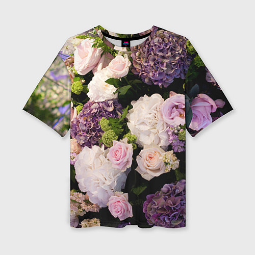 Женская футболка оверсайз Весенние цветы / 3D-принт – фото 1