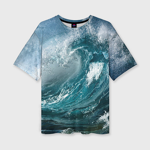 Женская футболка оверсайз Волна / 3D-принт – фото 1