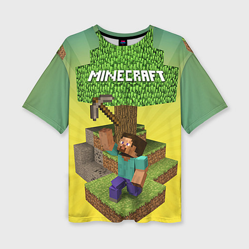 Женская футболка оверсайз Minecraft Tree / 3D-принт – фото 1