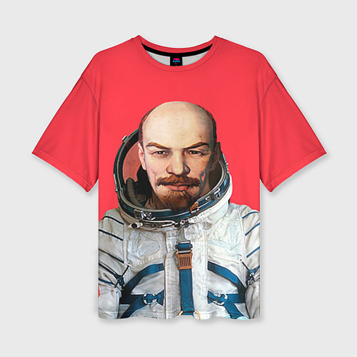 Женская футболка оверсайз Ленин космонавт / 3D-принт – фото 1