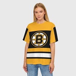 Футболка оверсайз женская Boston Bruins, цвет: 3D-принт — фото 2