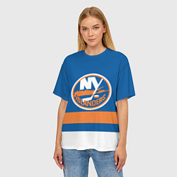 Футболка оверсайз женская New York Islanders, цвет: 3D-принт — фото 2