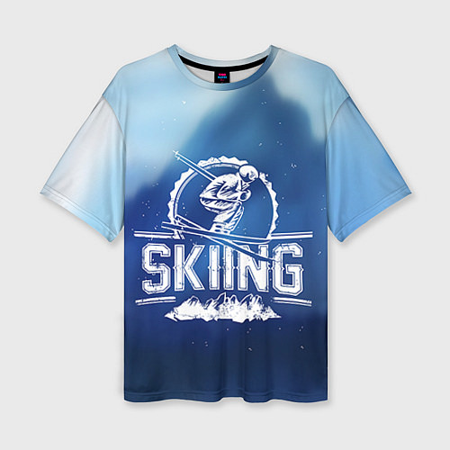 Женская футболка оверсайз Лыжный спорт / 3D-принт – фото 1