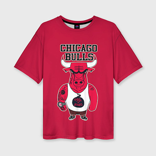 Женская футболка оверсайз Chicago bulls / 3D-принт – фото 1