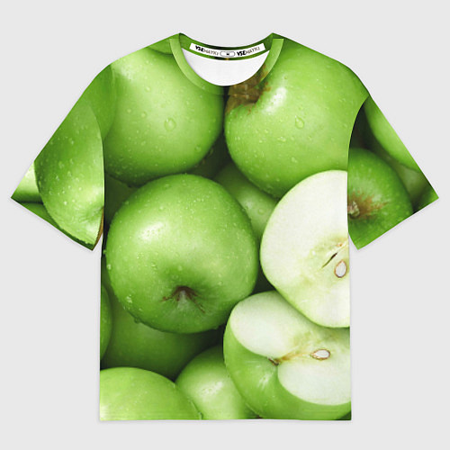 Женская футболка оверсайз Яблочная / 3D-принт – фото 1