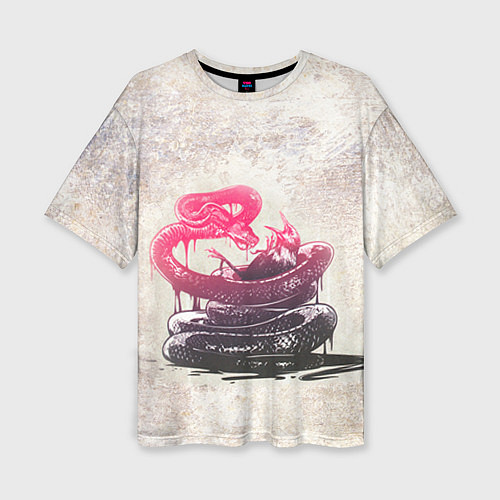Женская футболка оверсайз Three Days Grace: Acid snake / 3D-принт – фото 1