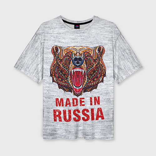 Женская футболка оверсайз Bear: Made in Russia / 3D-принт – фото 1