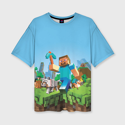 Женская футболка оверсайз Minecraft Summer / 3D-принт – фото 1