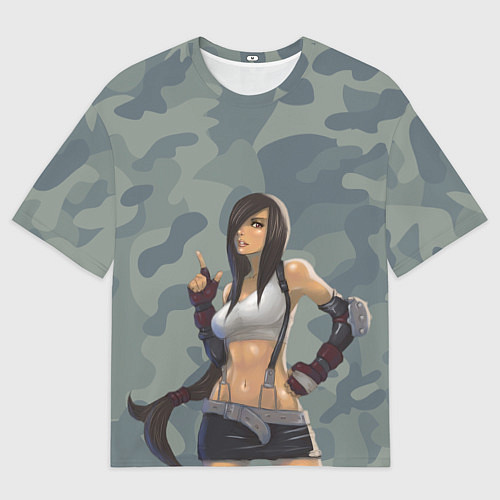 Женская футболка оверсайз Военная девушка Тифа Локхарт - Final Fantasy / 3D-принт – фото 1