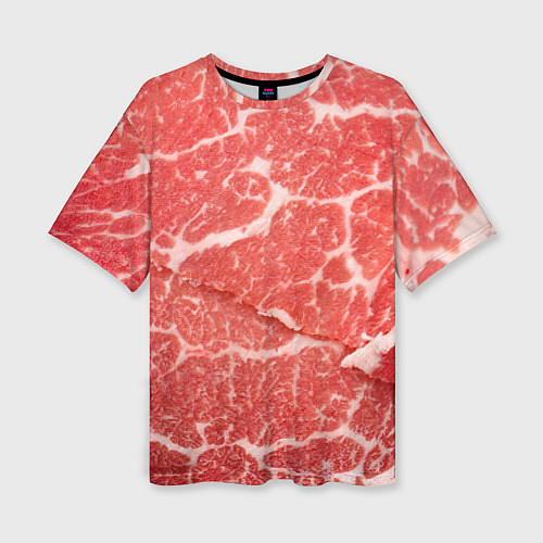 Женская футболка оверсайз Кусок мяса / 3D-принт – фото 1
