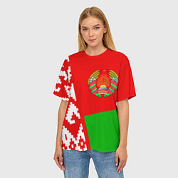 Футболка оверсайз женская Патриот Беларуси, цвет: 3D-принт — фото 2