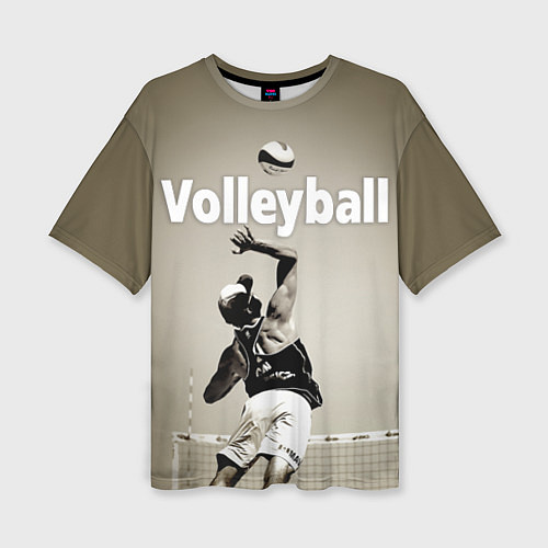 Женская футболка оверсайз Волейбол - удар в прыжке / 3D-принт – фото 1