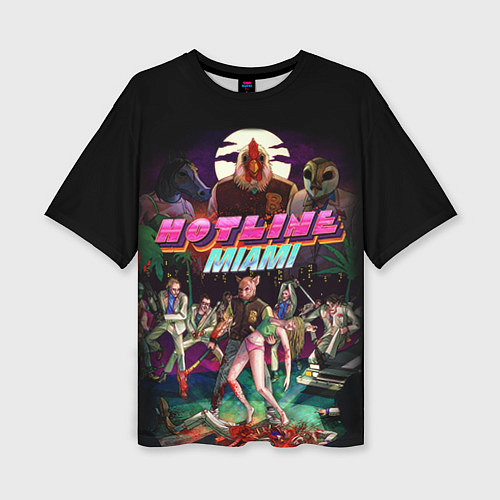 Женская футболка оверсайз Hotline Miami / 3D-принт – фото 1