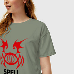 Футболка оверсайз женская Dark Elf Mage - Spell Howler, цвет: авокадо — фото 2