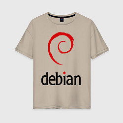 Женская футболка оверсайз Debian