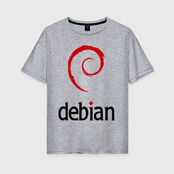 Женская футболка оверсайз Debian