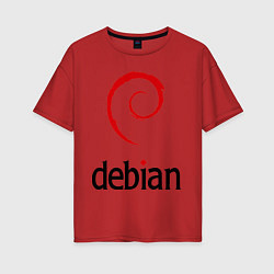 Женская футболка оверсайз Debian