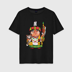 Женская футболка оверсайз Забавные Индейцы 9