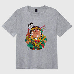 Футболка оверсайз женская Забавные Индейцы 10, цвет: меланж