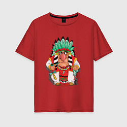 Женская футболка оверсайз Забавные Индейцы 12