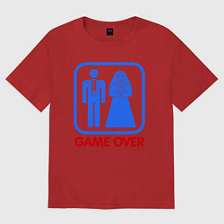 Футболка оверсайз женская Game over, цвет: красный