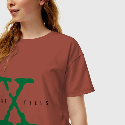 Женская футболка оверсайз The X-files / Кирпичный – фото 3