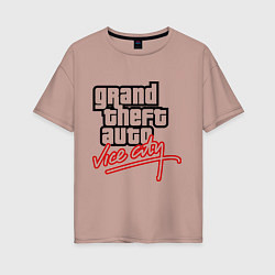 Футболка оверсайз женская GTA Vice City, цвет: пыльно-розовый