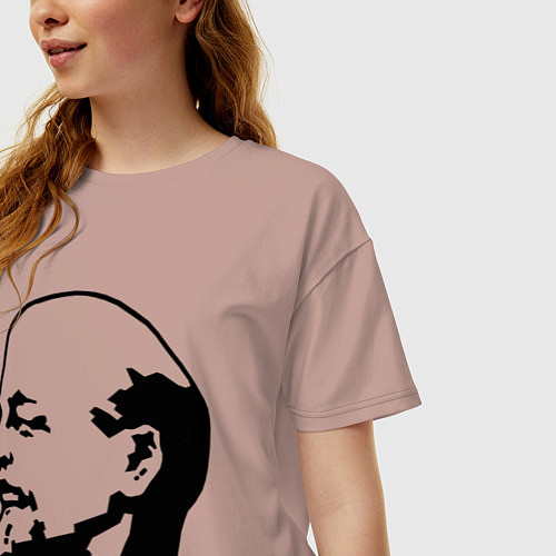 Женская футболка оверсайз Ленин: скульптура / Пыльно-розовый – фото 3