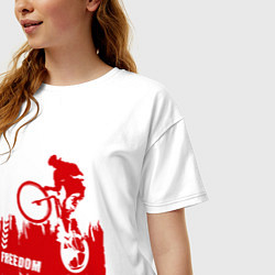 Футболка оверсайз женская Велосипед, цвет: белый — фото 2