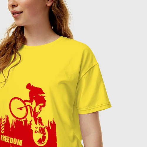 Женская футболка оверсайз Велосипед / Желтый – фото 3