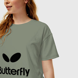 Футболка оверсайз женская Butterfly Logo, цвет: авокадо — фото 2