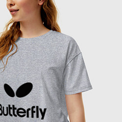 Футболка оверсайз женская Butterfly Logo, цвет: меланж — фото 2