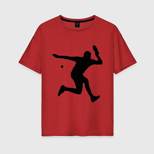 Женская футболка оверсайз Table tennis training / Красный – фото 1