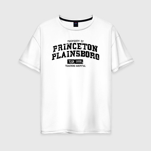 Женская футболка оверсайз Princeton Plainsboro / Белый – фото 1